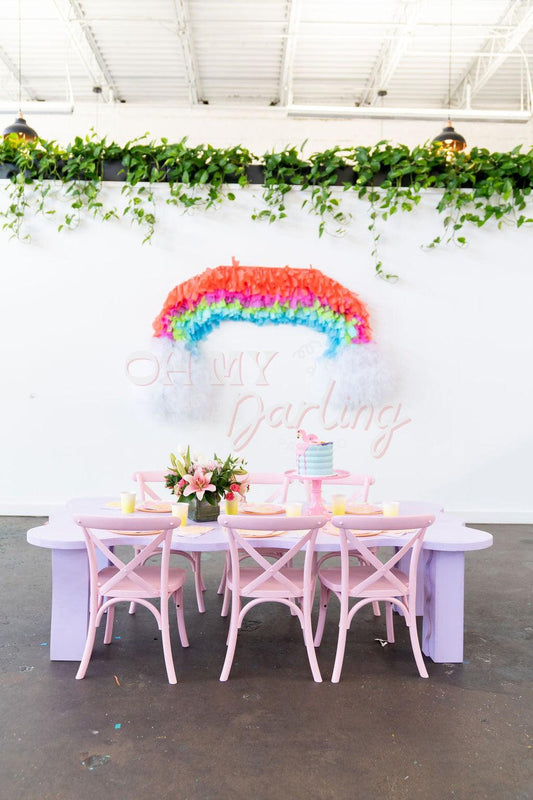 Chasing Rainbows Shape Backdrop-Fringe Backdrop-Party Decor-Oh My Darling Party Co-Oh My Darling Party Co-baby, baby shower, backdrops for party, balloon garlands, birthday boy, birthday decorations, birthday girl, Birthday Party, boy baby shower, boy birthday, bright rainbow, clouds, fringe garland, Fringe Streamers, girl baby shower, girl birthday, happy birthday, happy birthday collection, oh baby, OMDPC, party backdrops, pastel birthday, pastel rainbow, pastel rainbows, pretty pastel rainbow, rainbow, r