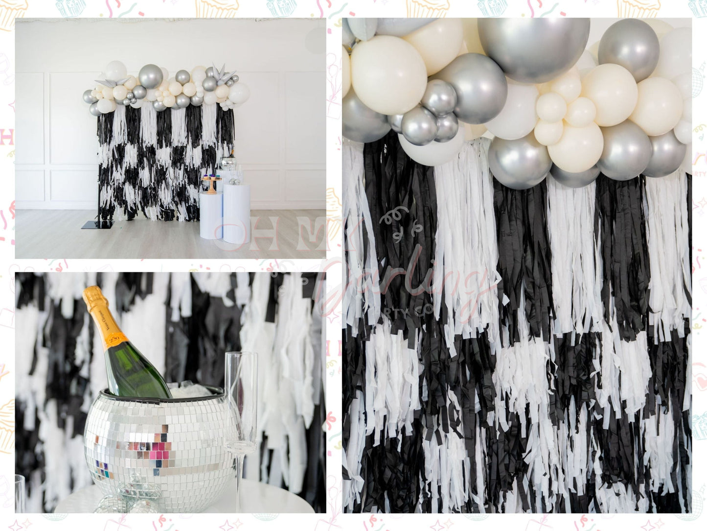 Check Mate Backdrop-Fringe Backdrop-Party Decor-Oh My Darling Party Co-Oh My Darling Party Co-1st birthday decor, baby shower decor, bachelorette, bachelorette backdro, bachelorette party, backdrops for party, balloon garland, balloon garlands, best sellers, birthday decor, birthday party, black, black and white, black backdrops, boho nursery, boho party decor, boho tassel garland, bridal shower, check backdrop, check it, checkerboard, checkers, cochella party decor, colorful backdrop, fiesta, fringe backdr