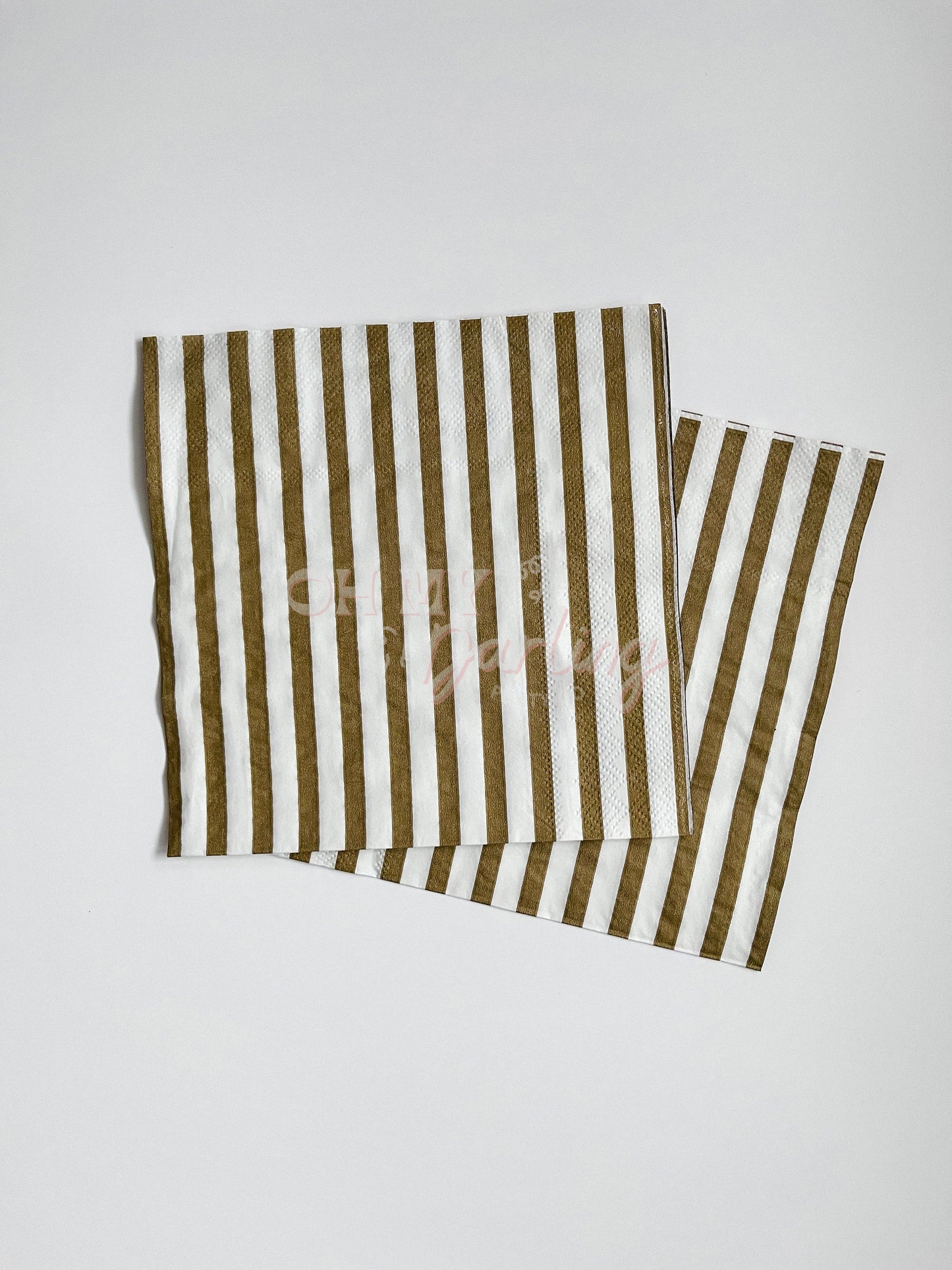 Classic Stripe Gold Matte Large Napkin-Fringe Backdrop-Party Decor-Josi James-Oh My Darling Party Co-boy party, boy party napkins, cocktail napkins, garbage truck, girl party, gn party, gold, gold details, guest napkins, matte gold, napkins, napkins paper, paper napkins, party decor, party napkins, party supplies, striped, stripes, trash truck, trash truck party, white and gold, yellow napkins