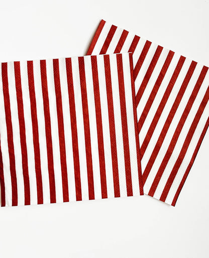 Classic Stripe Red Large Napkin-Fringe Backdrop-Party Decor-Josi James-Oh My Darling Party Co-birthday boy, boy, boy baby shower, boy birthday, boy party, boy party napkins, boy shower, boys birthday, cocktail napkins, colorful napkins, guest napkins, napkin, napkins, napkins paper, paper napkins, party napkins, red, Red and White, red napkins, striped, stripes, superhero napkins, valentines napkin