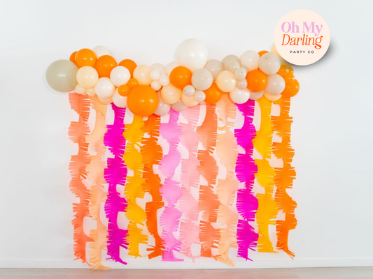 Sunset Crepe Paper Bundle-Oh My Darling Party Co-Fringe Backdrop, Streamer Backdrop, Fringe perfect for events & parties!