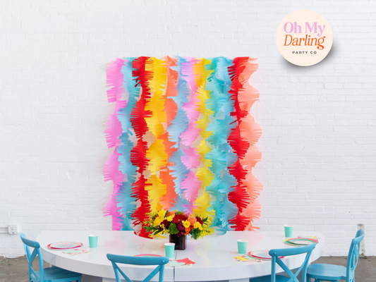 Fiesta Crepe Paper Fringe Streamers-Oh My Darling Party Co-Fringe Backdrop, Streamer Backdrop, Fringe perfect for events & parties!