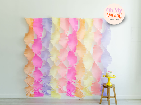 Spring Showers Crepe Paper Bundle-Oh My Darling Party Co-Fringe Backdrop, Streamer Backdrop, Fringe perfect for events & parties!