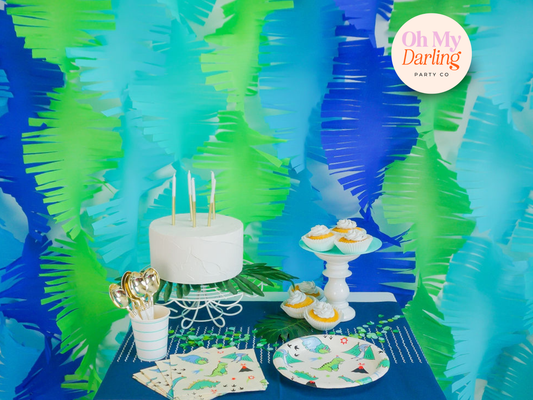 Ocean Adventures Crepe Paper Fringe Bundle-Oh My Darling Party Co-Fringe Backdrop, Streamer Backdrop, Fringe perfect for events & parties!