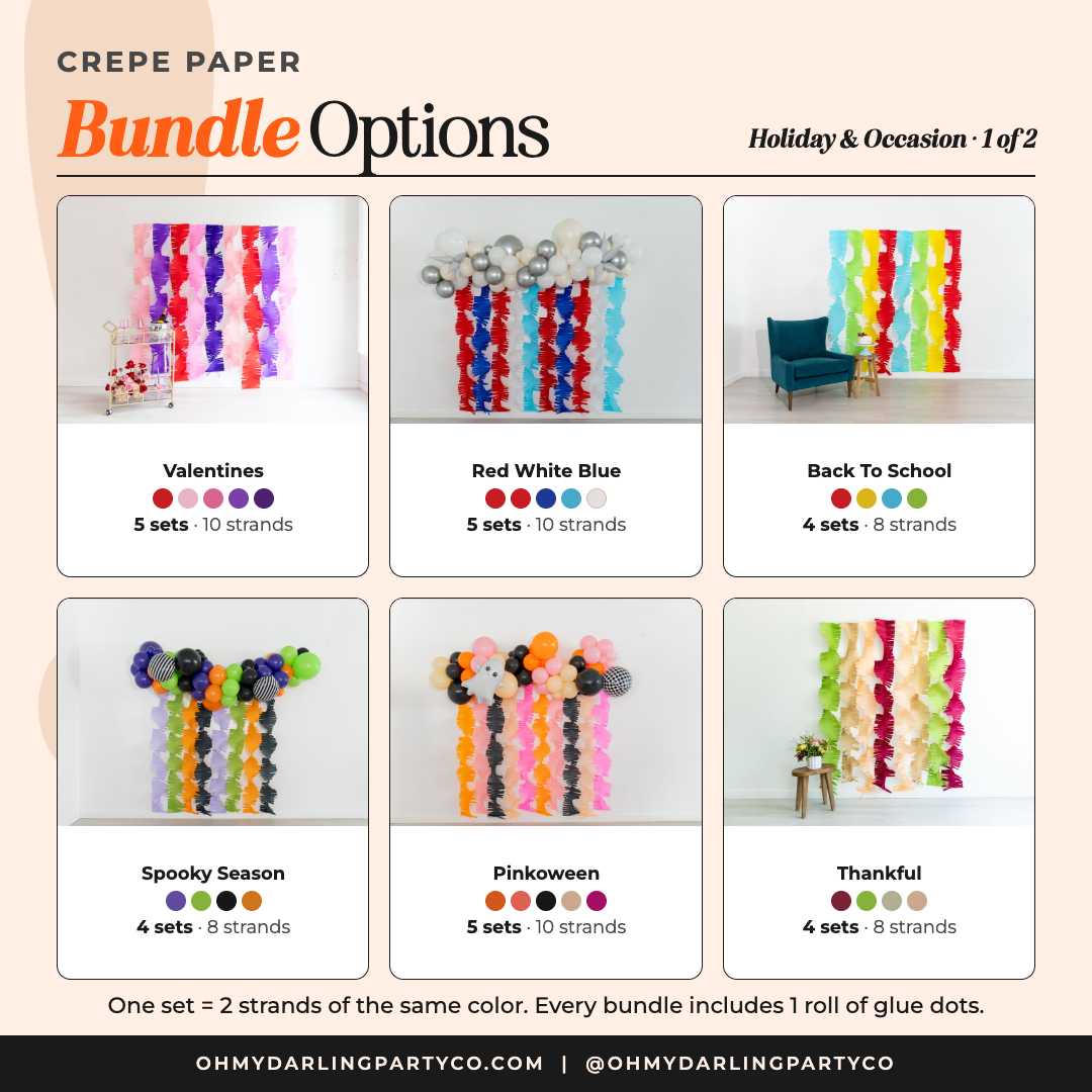 Crepe paper bundle holiday options