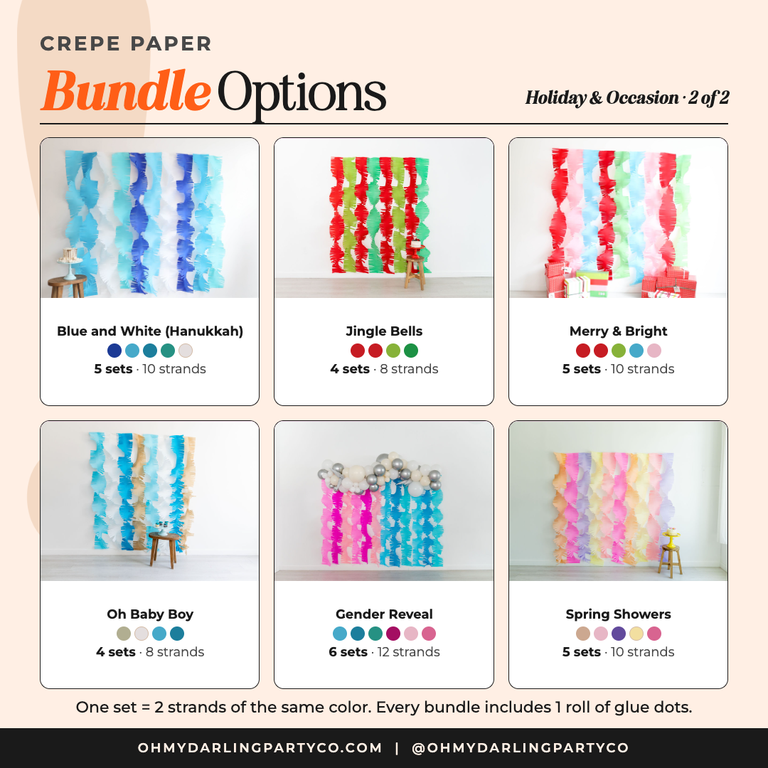 Crepe paper bundle holiday options
