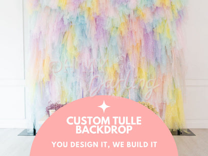 Custom Tulle Backdrop-Fringe Backdrop-Party Decor-Oh My Darling Party Co-Oh My Darling Party Co-1st birthday decor, baby pink, baby shower decor, bachelorette, bachelorette backdro, bachelorette party, backdrops for party, ballerina, ballet, ballet dance party, ballett, balloon garland, balloon garlands, best sellers, birthday decor, birthday party, blush, boho nursery, boho party decor, boho tassel garland, bridal party, bridal shower, butterfly party, cochella party decor, colorful backdrop, custom, defau