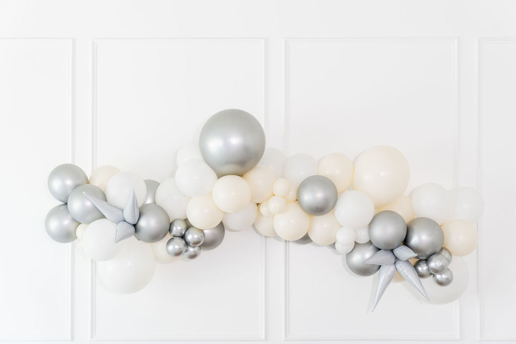 Silver Sparkle Balloon Kit-Oh My Darling Party Co-Fringe Backdrop, Streamer Backdrop, Fringe perfect for events & parties!