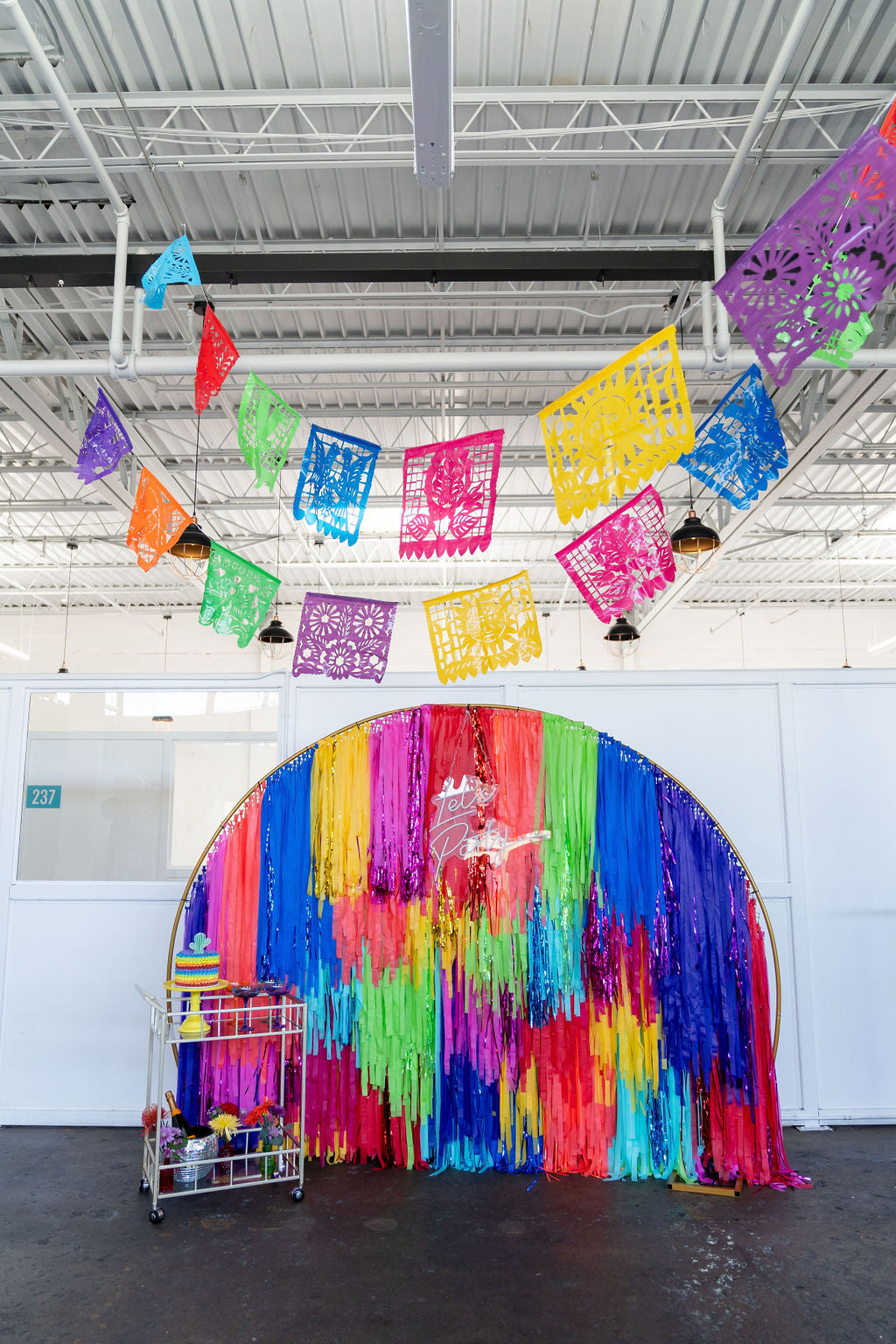 Viva La Fiesta Fringe Backdrop-Semi Circle Backdrop-Oh My Darling Party Co