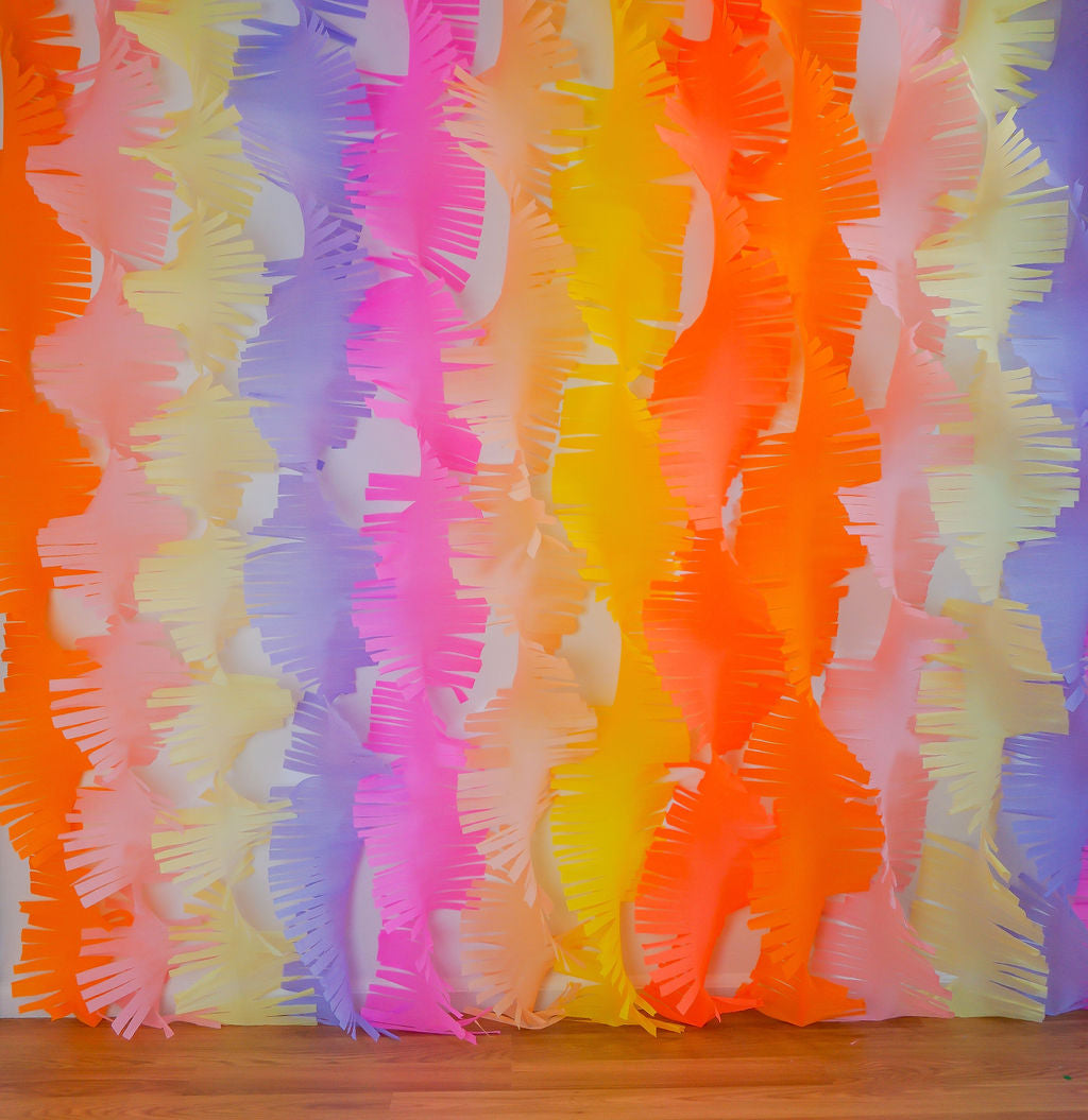 Feelin' Groovy Fringe Crepe Paper Bundle-Oh My Darling Party Co-Fringe Backdrop, Streamer Backdrop, Fringe perfect for events & parties!