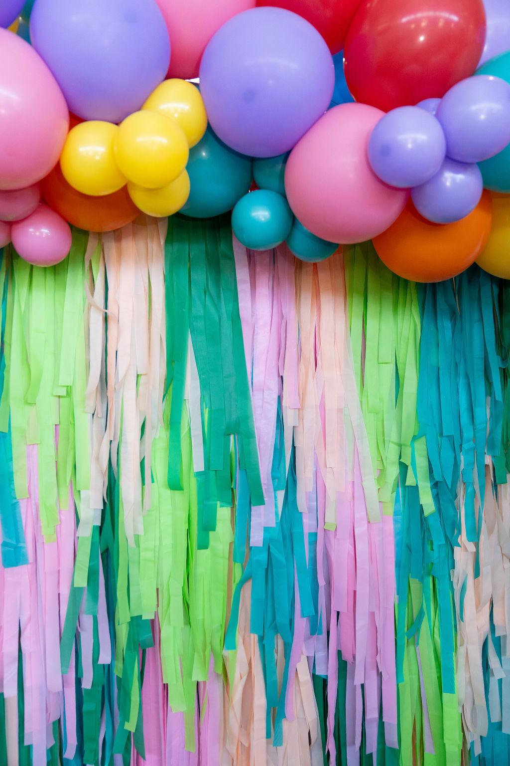 Ready to Ship: Tropical Twist Fringe Backdrop-Fringe Backdrop-Party Decor-Oh My Darling Party Co-Oh My Darling Party Co-backdrops for party, balloon garlands, boy party, bubblegum, default, dinosaur, fringe garland, Fringe Streamers, girl party, gn party, GREEN BACKDROP, GREEN BACKDROPS, kelly green, Kids Birthday, Kids Party, lime green, little llama party, llama, llama birthday, llama napkins, OMDPC, ORANGE BACKDROP, party animals, party backdrops, pastels, peach, Pink, PINK BACKDROP, pink party, sale, sp