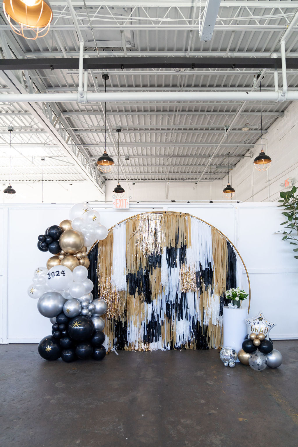 Timeless Celebration Semi Circle Fringe Backdrop-Semi Circle Backdrop-Oh My Darling Party Co