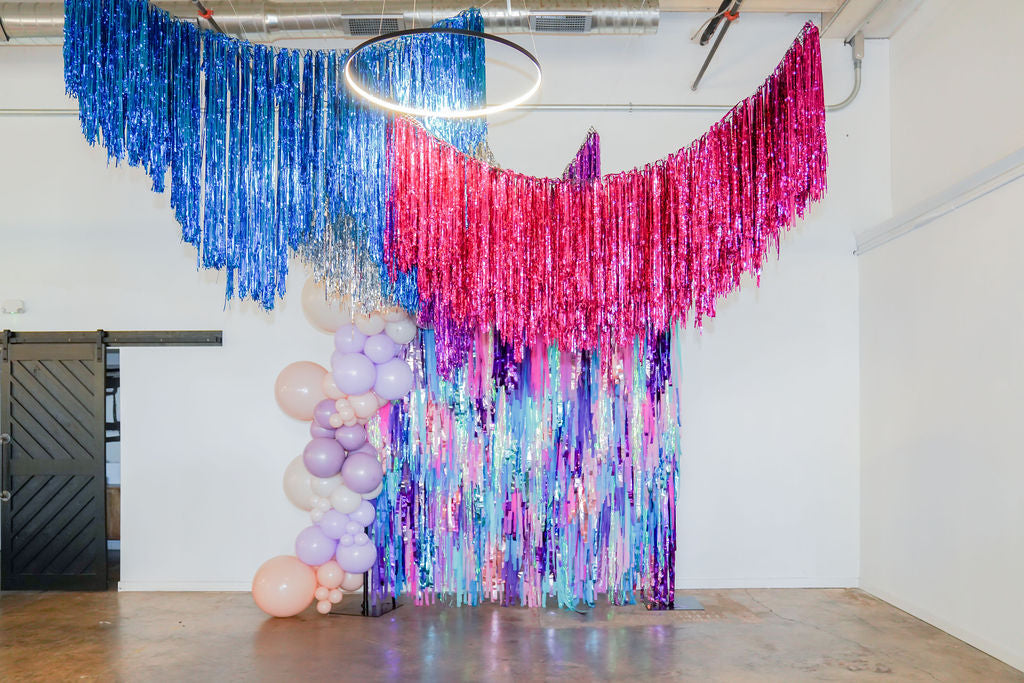 Custom Tinsel Aerial Fringe by Oh My Darling Party Co