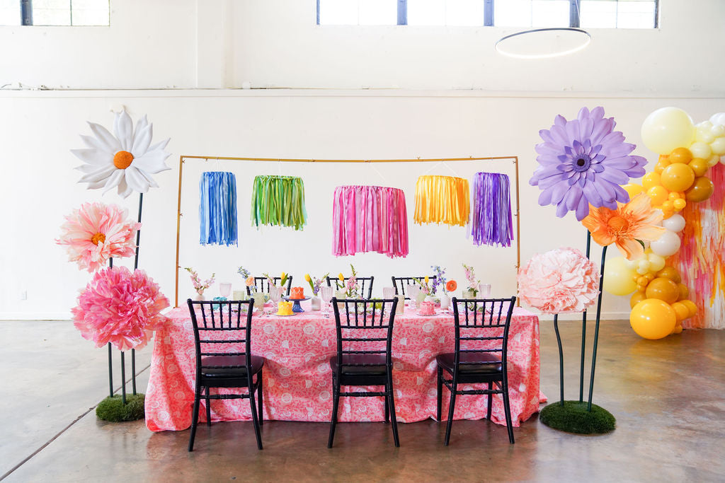 Satin ribbon fringe aerial ring hanging from the ceiling