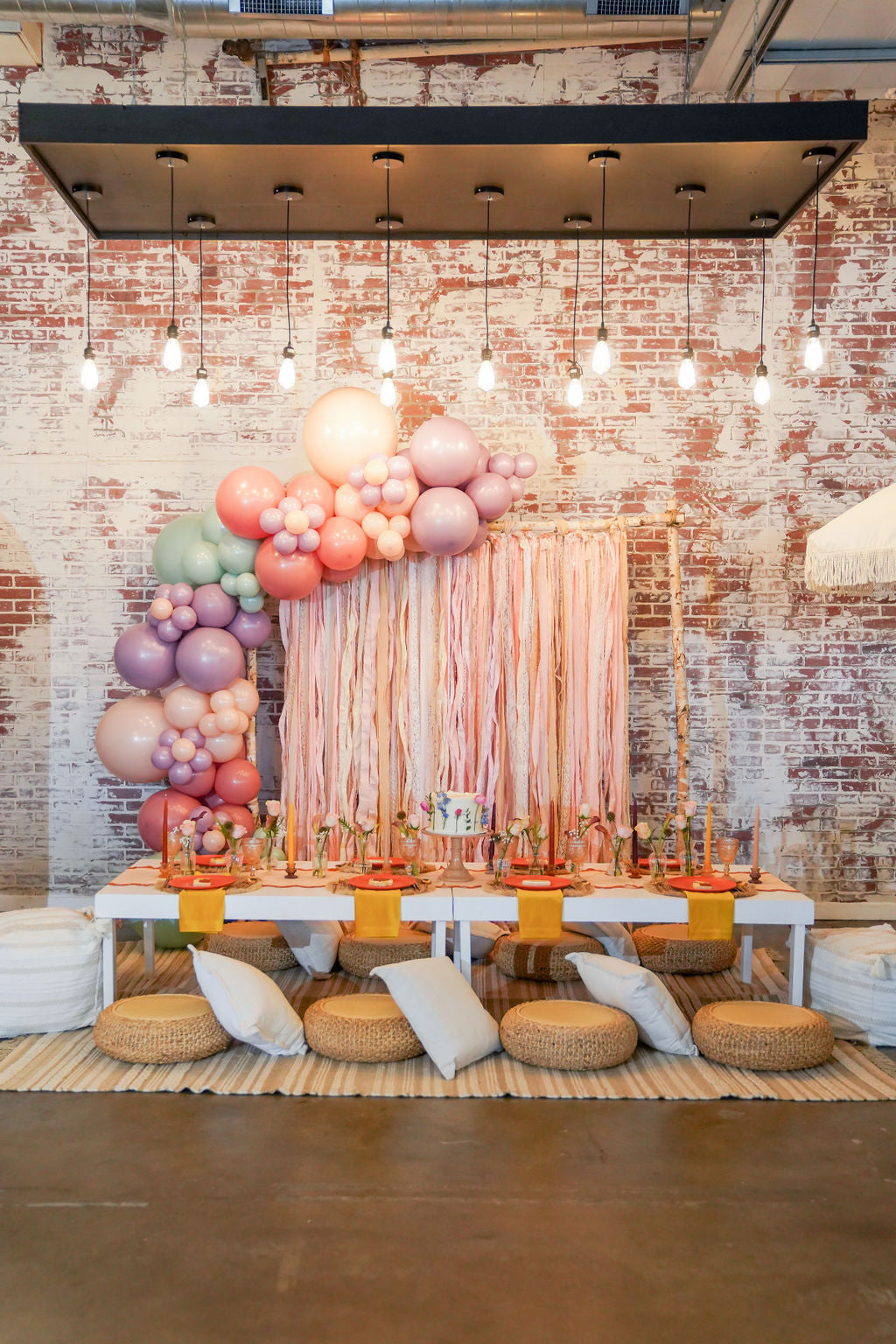 Custom Ribbon & Lace Backdrop