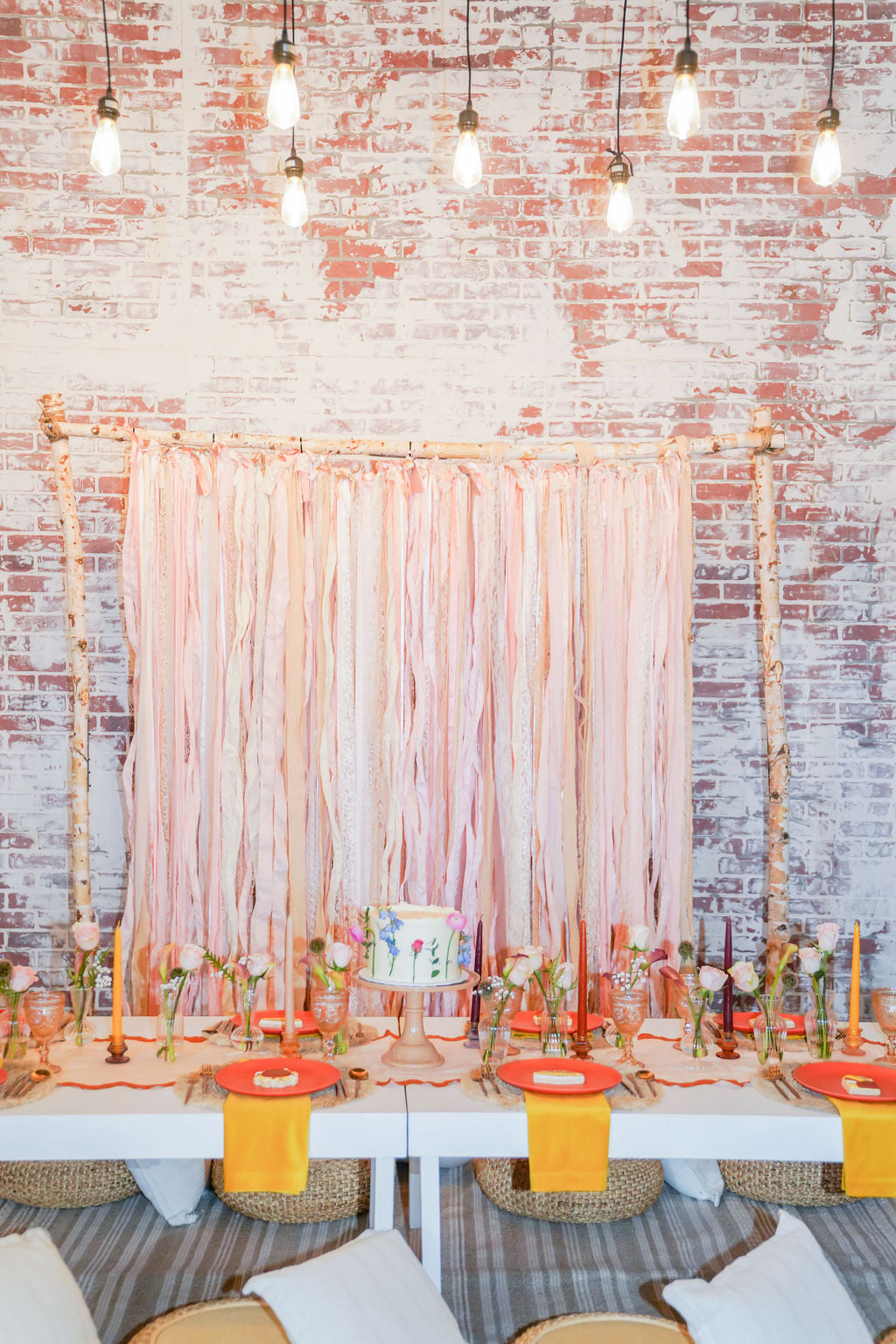 Custom Ribbon & Lace Backdrop