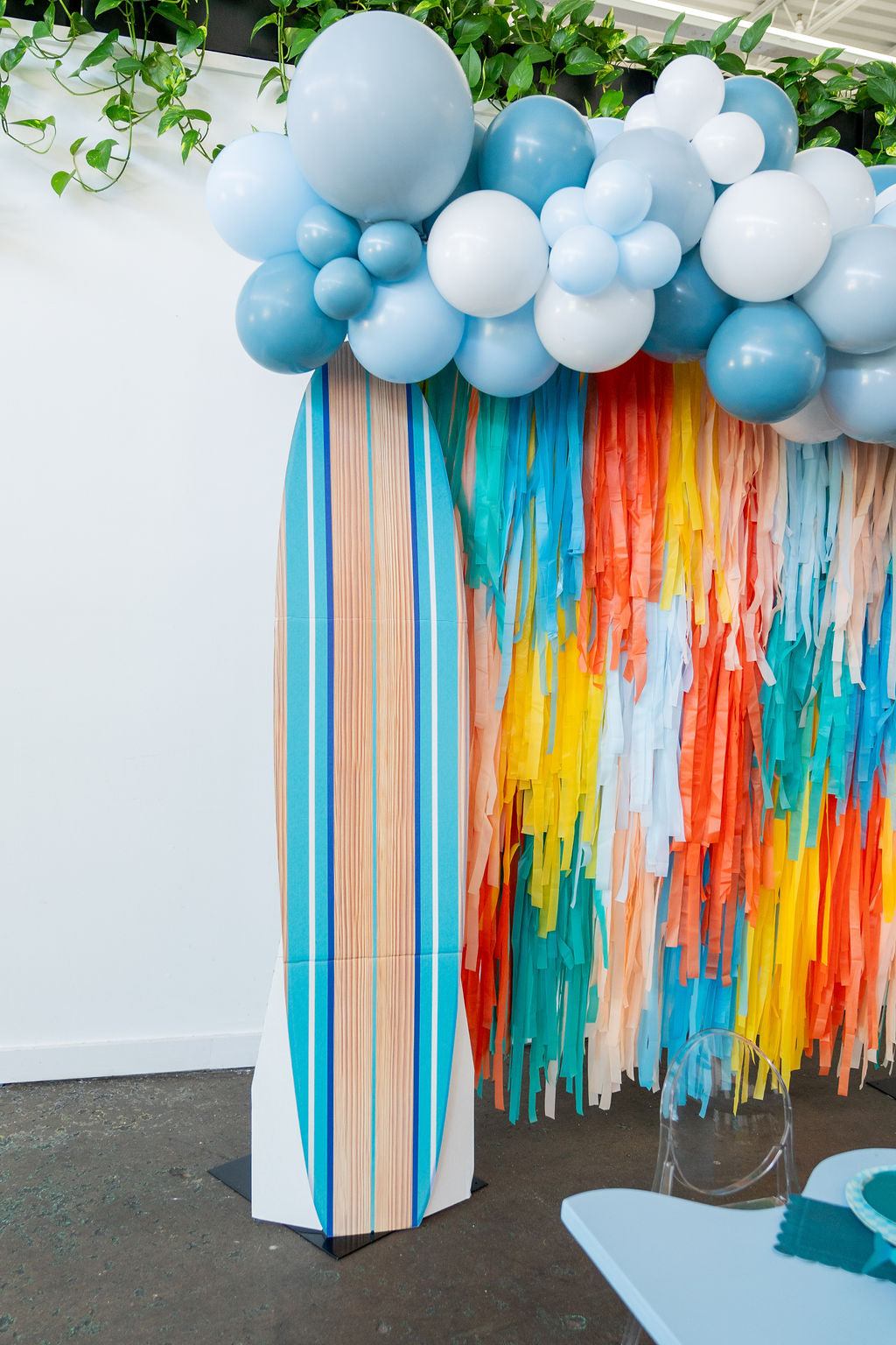 Surf's Up Fringe Backdrop-Oh My Darling Party Co-Fringe Backdrop, Streamer Backdrop, Fringe perfect for events & parties!