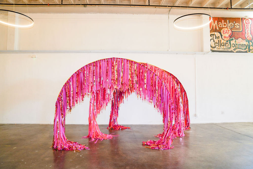 Custom Arched Fringe Installation by Oh My Darling Party Co