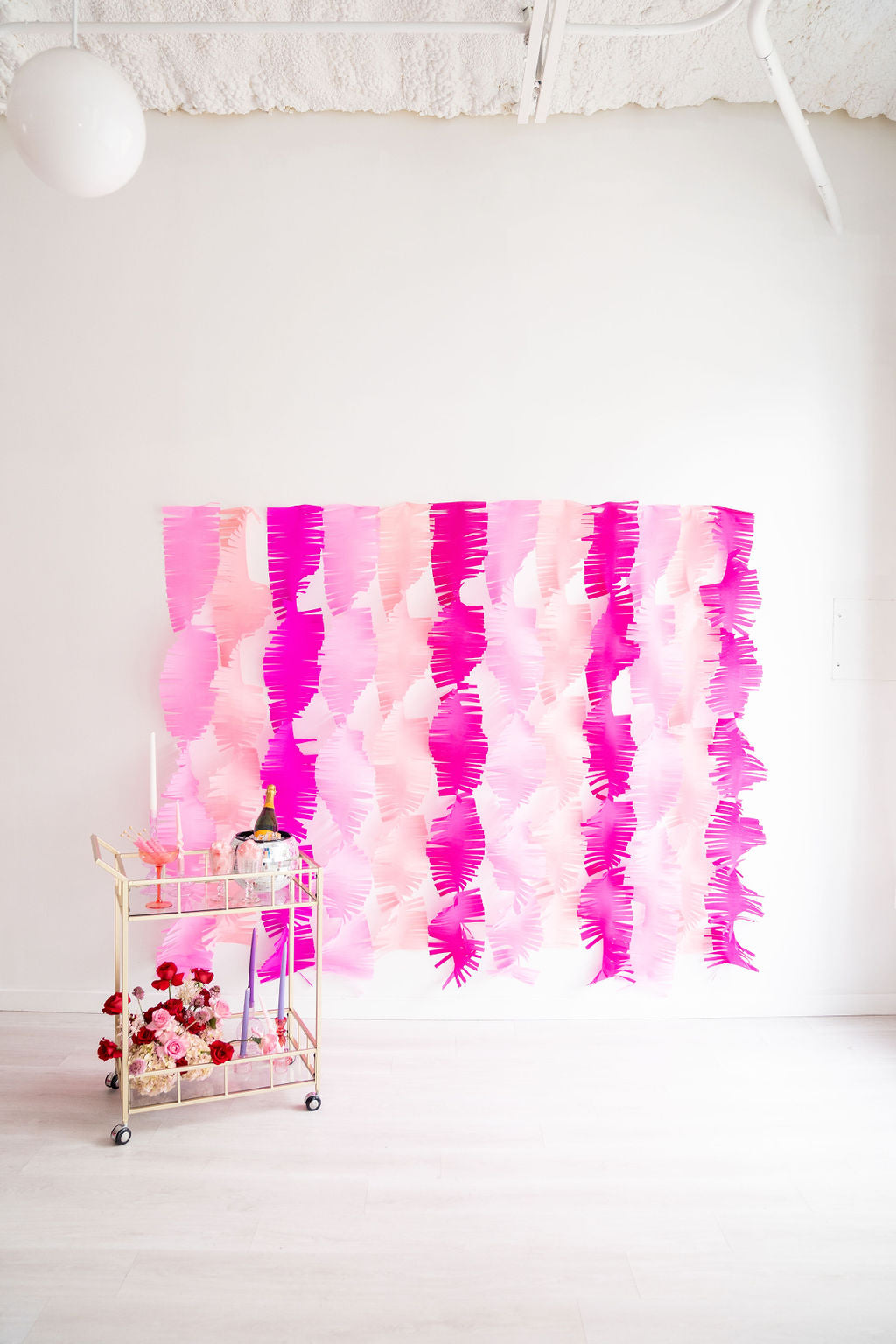 Pink Fringe Crepe Paper Bundle-Oh My Darling Party Co-Fringe Backdrop, Streamer Backdrop, Fringe perfect for events & parties!