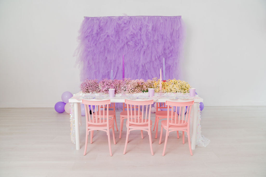 Tulle Fringe Backdrop in Lavender-Backdrops-Oh My Darling Party Co