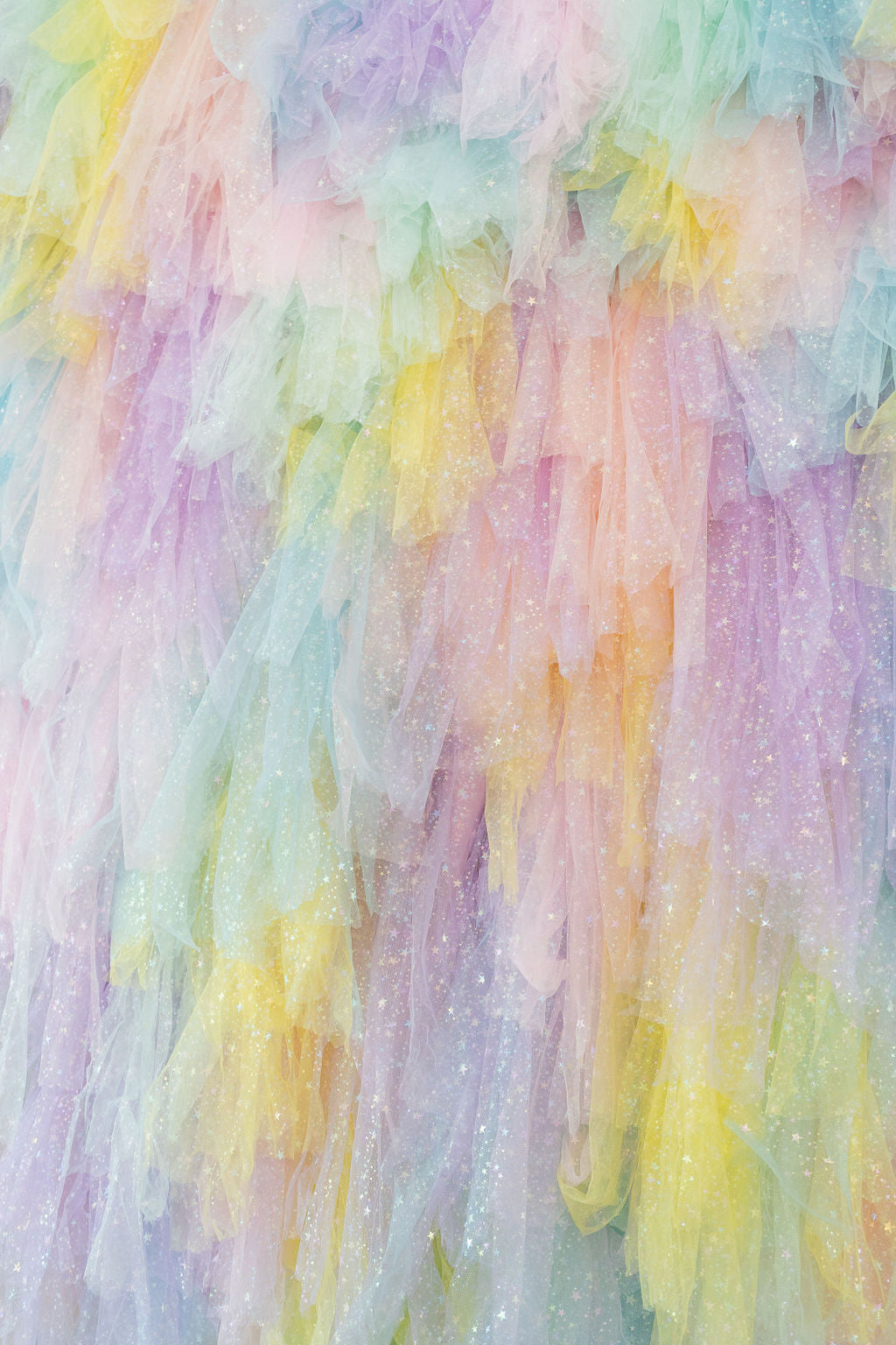 Tulle Fringe Backdrop in Pastel Rainbow-Backdrops-Oh My Darling Party Co