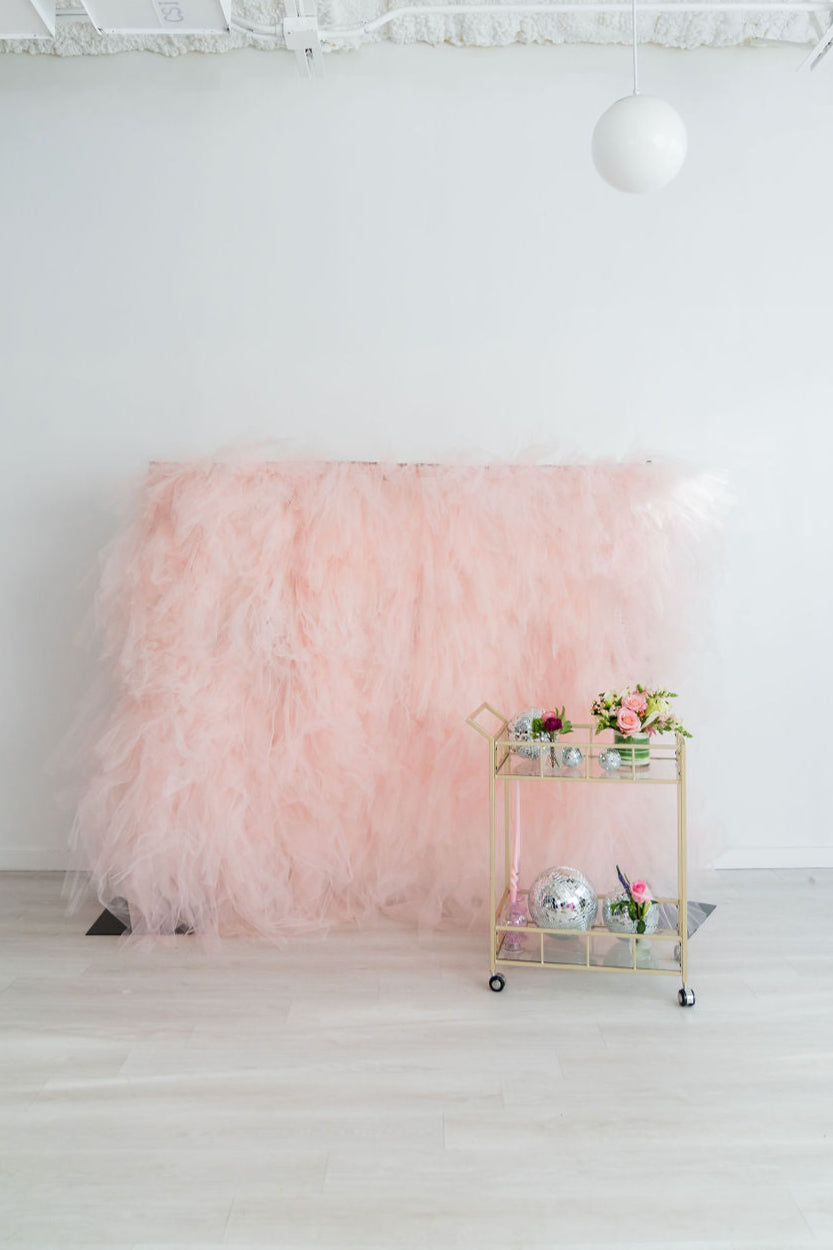 Tulle Fringe Backdrop in Blush-Backdrops-Oh My Darling Party Co