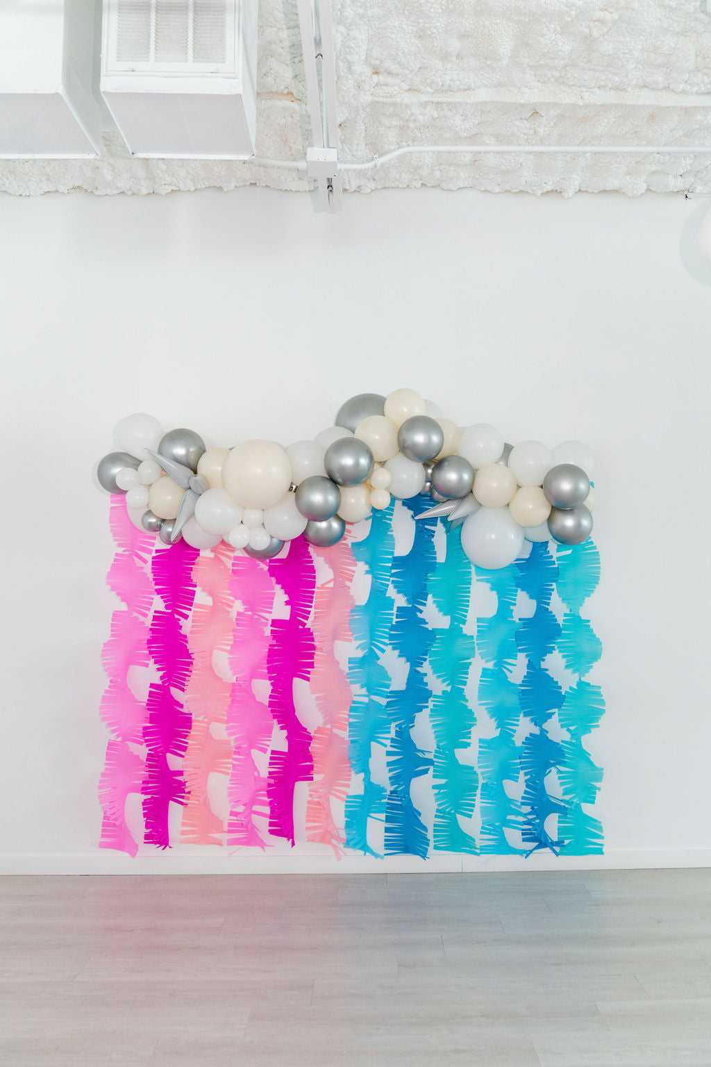 Gender Reveal Fringe Crepe Paper Bundle-Oh My Darling Party Co-Fringe Backdrop, Streamer Backdrop, Fringe perfect for events & parties!