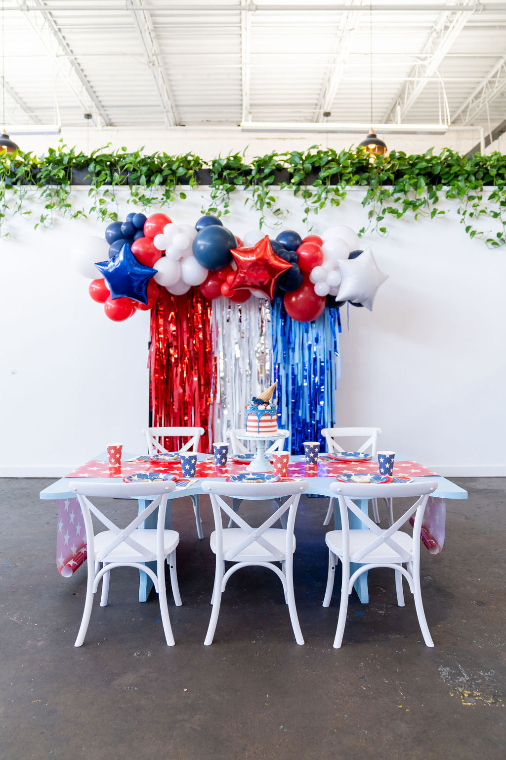 Hello, USA Fringe Backdrop-Backdrops-Oh My Darling Party Co