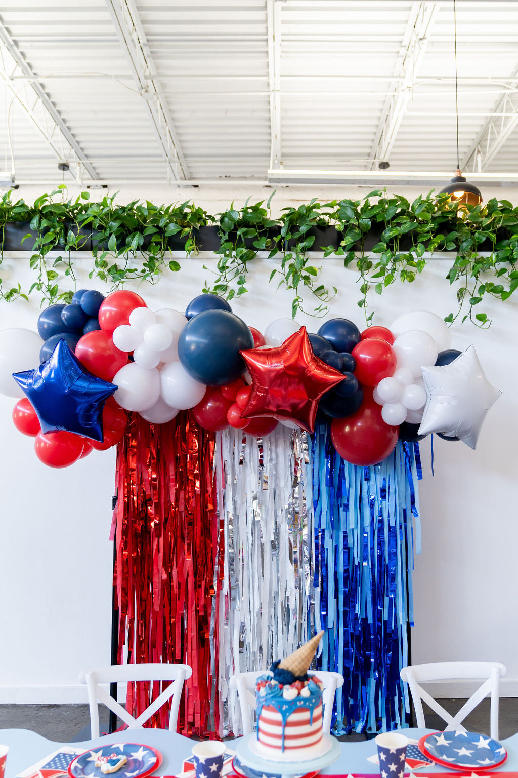 Hello, USA Fringe Backdrop-Backdrops-Oh My Darling Party Co