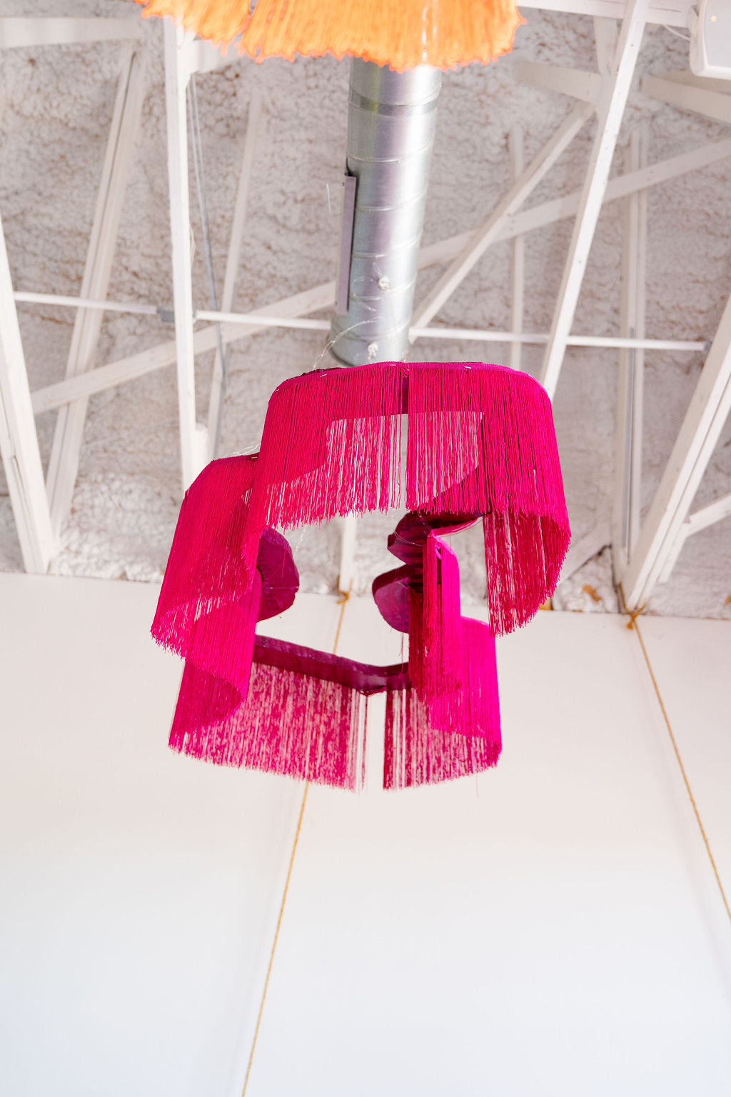 Mod cloud hanging flat and level as baby shower decor
