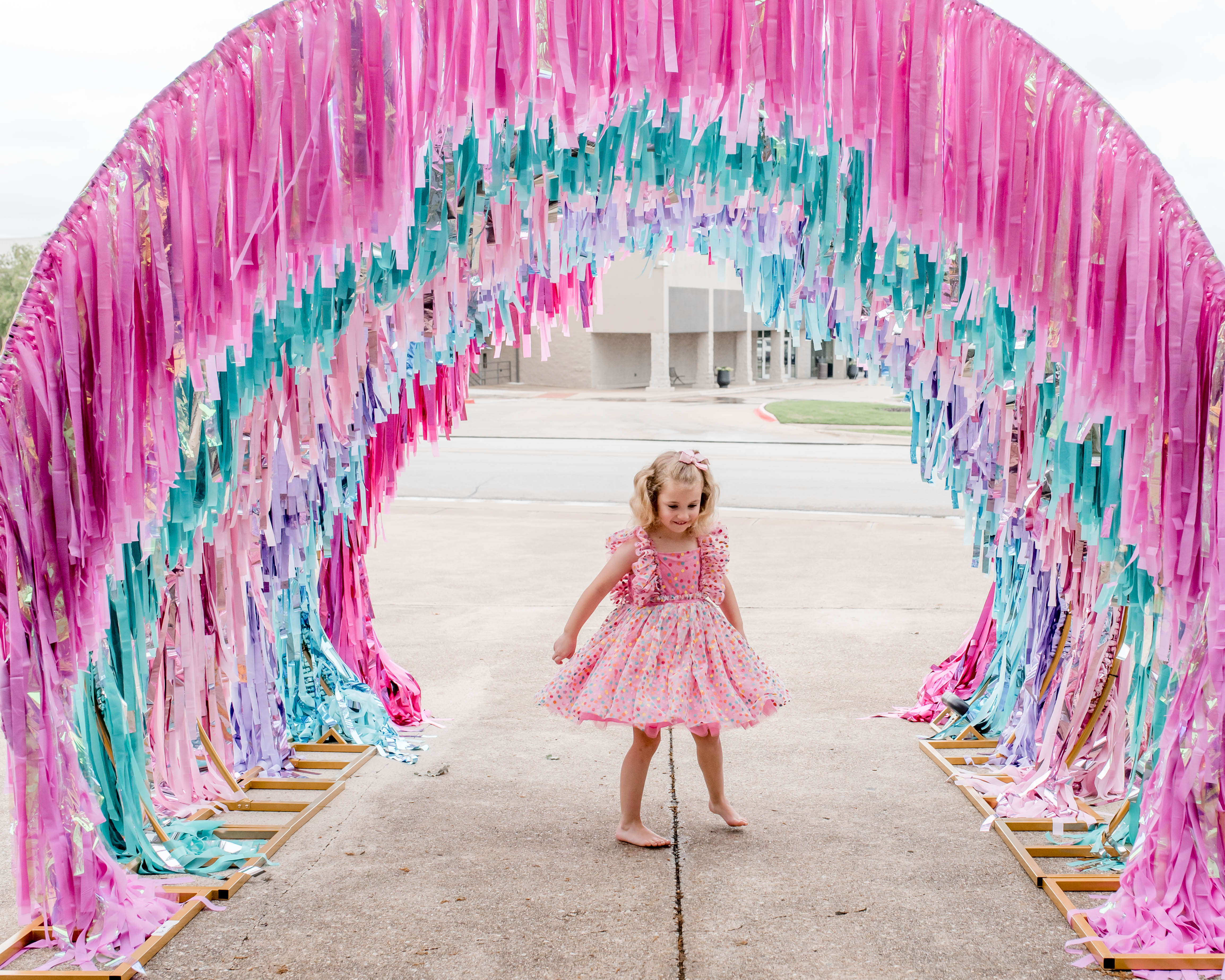 Custom Arched Fringe Installation