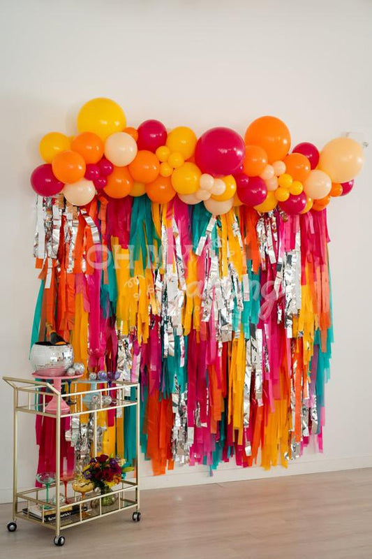 Dazed & Engaged Backdrop-Fringe Backdrop-Party Decor-Oh My Darling Party Co-Oh My Darling Party Co-bachelorette, bachelorette party, backdrops for party, balloon garlands, Bermuda, best sellers, birthday decorations, Birthday Party, cactus, Candy Pink, Coral, fringe garland, Fringe Streamers, gender neutral birthday, Goldenrod, happy birthday, hawaii, just engaged, Lime, luau, metallic backdrop, OMDPC, party backdrops, Pink, pink and orange bachelorette, pink bachelorette, pink orange yellow, pink party, po