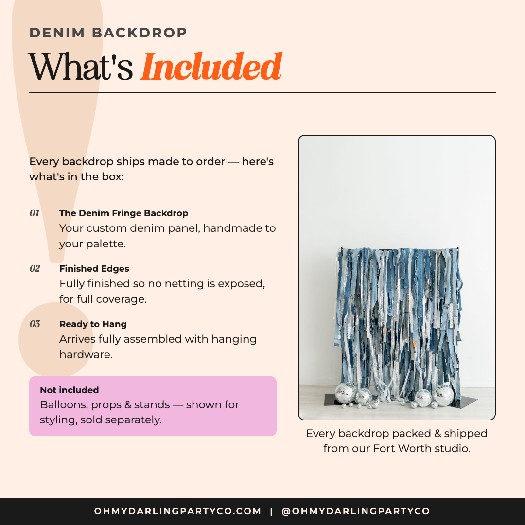 What's included with your denim backdrop
