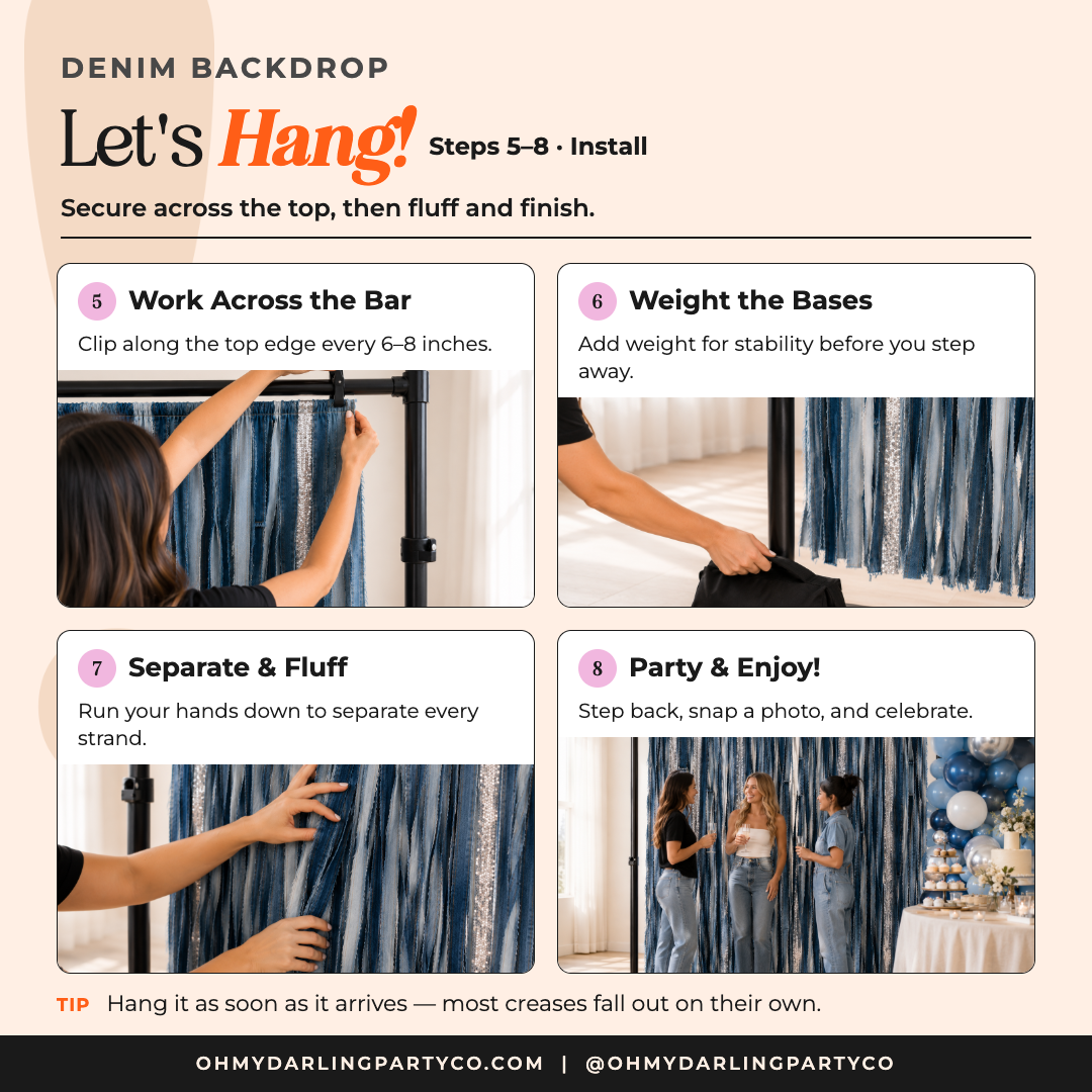 How to hang your denim backdrop