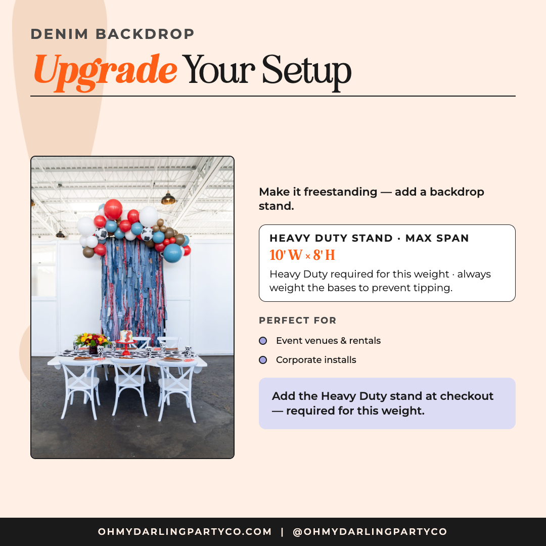 Denim backdrop stand upgrade