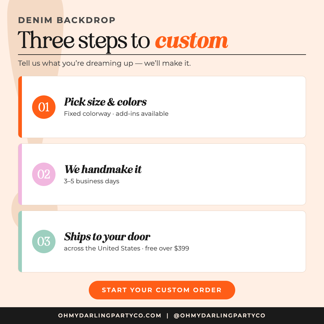 How to order your denim backdrop