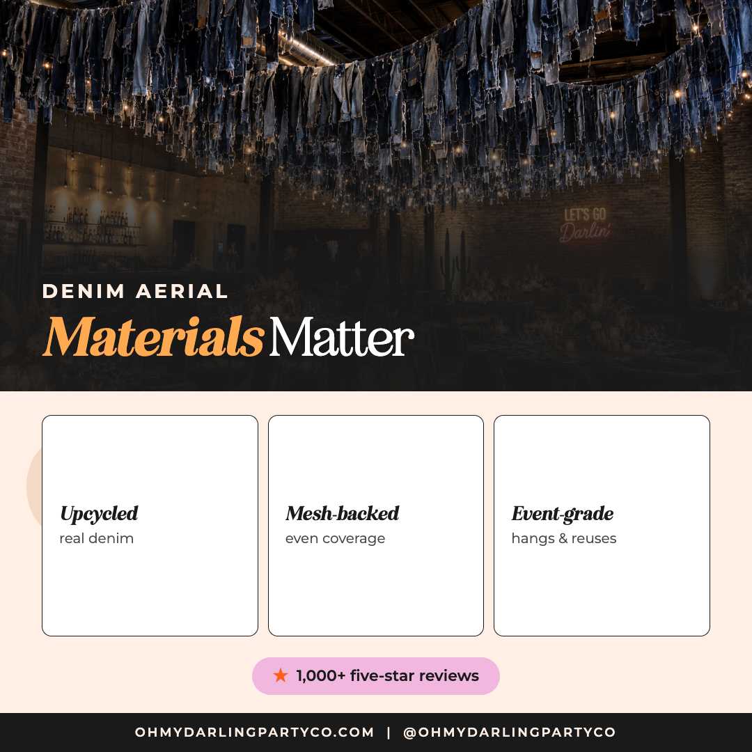 Denim Aerial materials matter by Oh My Darling Party Co