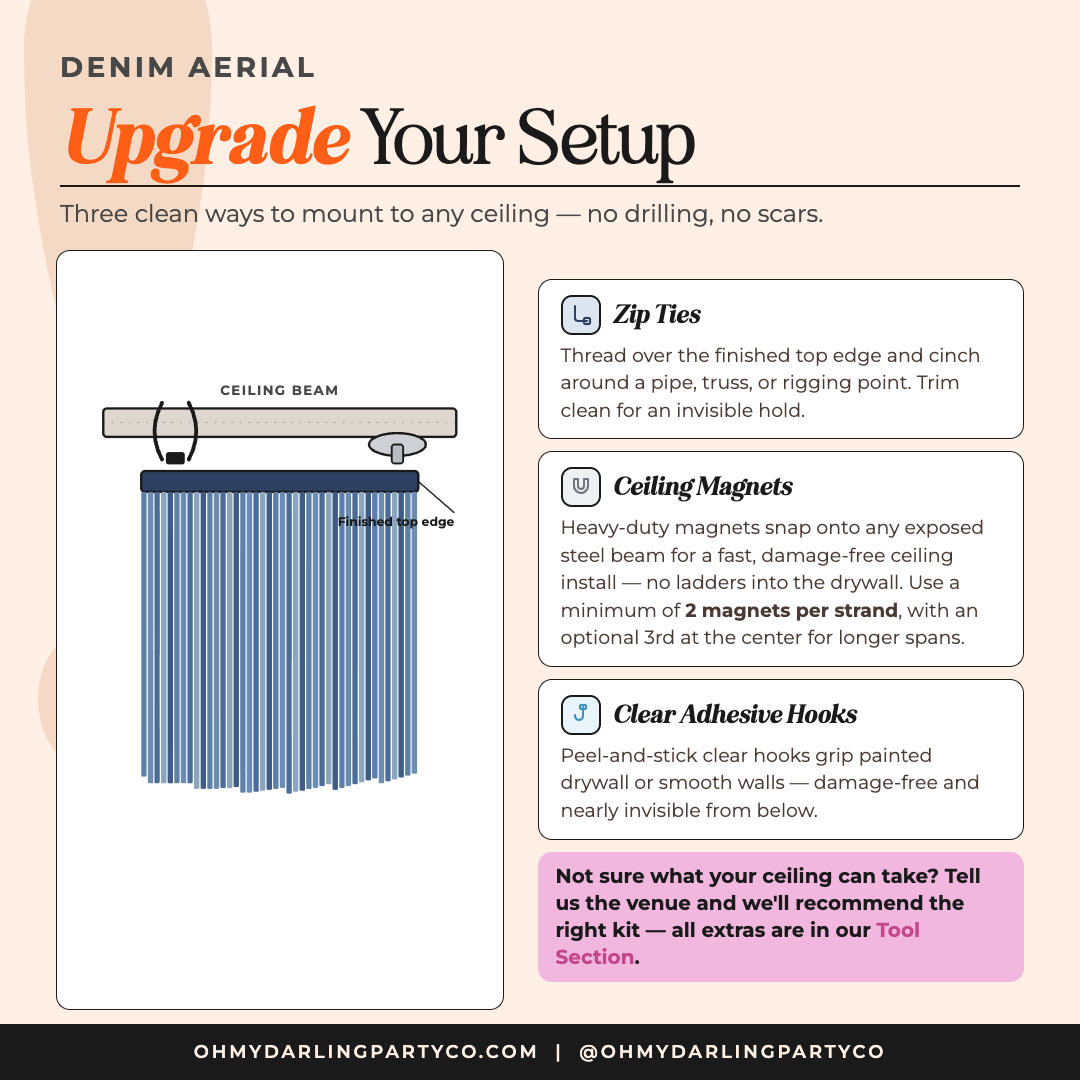 Denim Aerial upgrade your setup by Oh My Darling Party Co