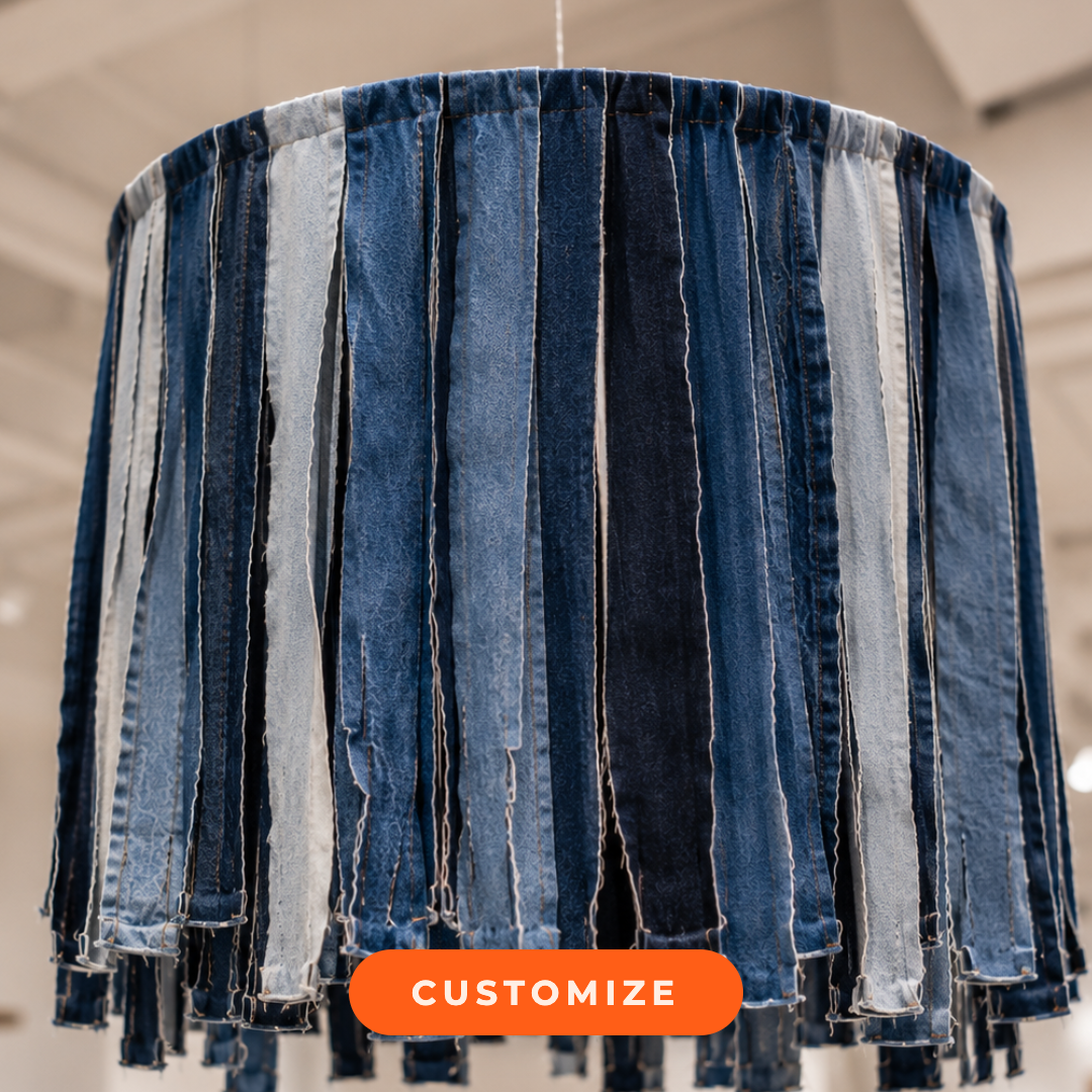 Denim ring — custom colors, your size, handmade in Fort Worth