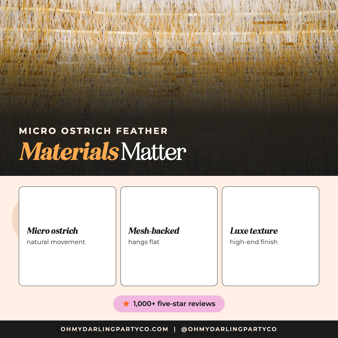Feather backdrop materials