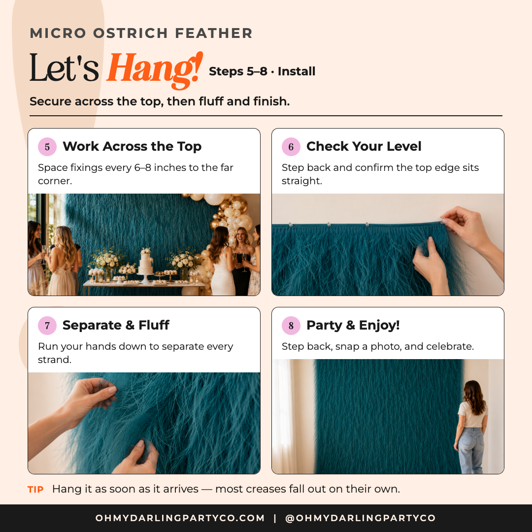 How to hang your feather backdrop