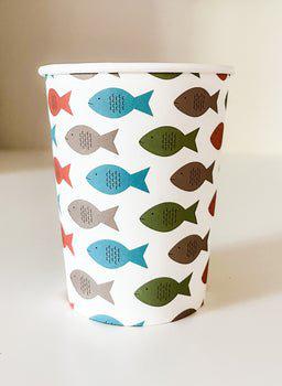 Fishing Cups-Fringe Backdrop-Party Decor-Josi James-Oh My Darling Party Co-boats, boy birthday, boy party, boy party napkins, boys birthday, cups, Faire, fathers, fathers day, fish, fish cups, Fishing, gone fishing, Nautical, party cups, underwater, Water