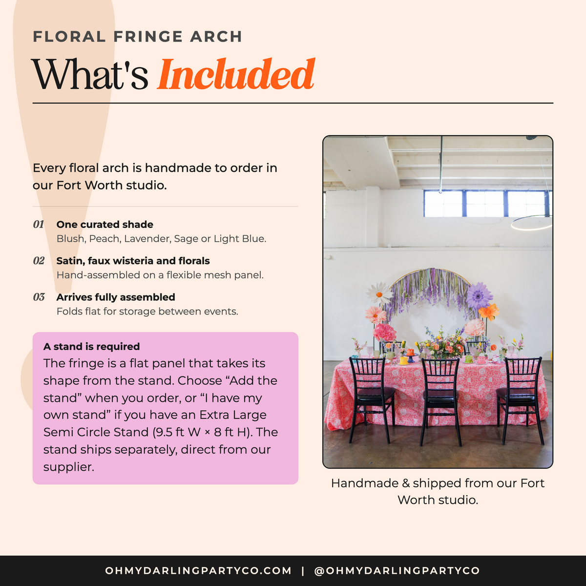 What's included with your floral arch