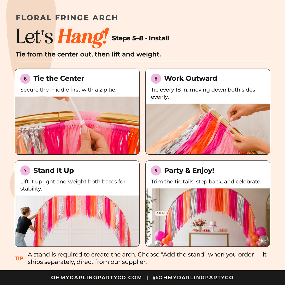 How to hang your floral arch