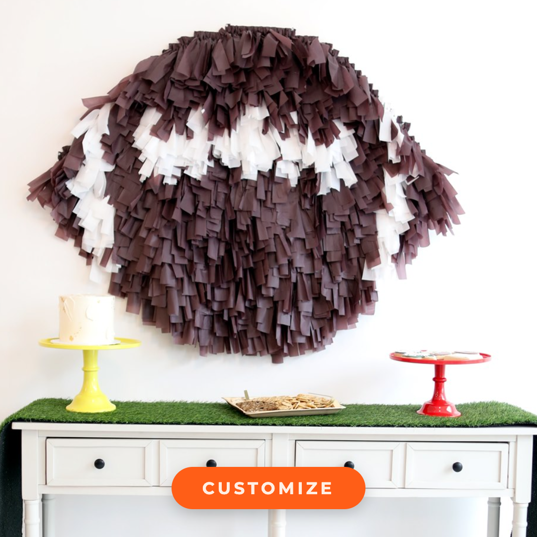 Custom Football Fringe Shape by Oh My Darling Party Co