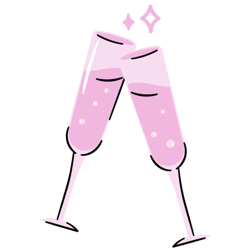 Oh My Darling Party Co champagne glasses clinking icon