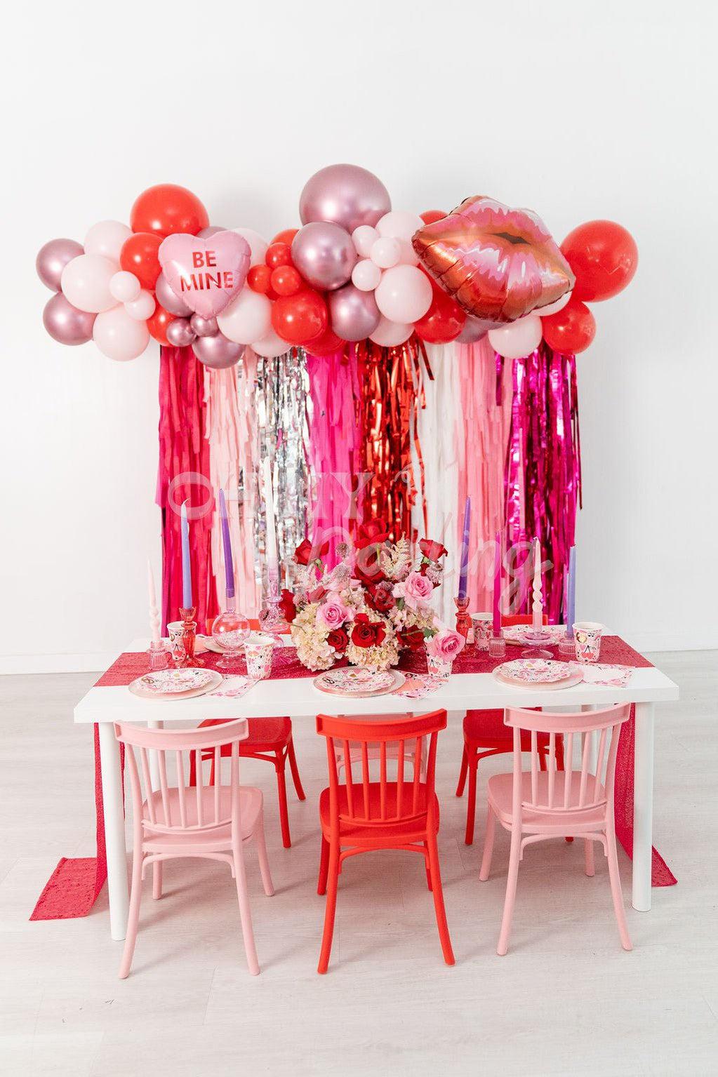 Game of Love Backdrop-Fringe Backdrop-Party Decor-Oh My Darling Party Co-Oh My Darling Party Co-baby pink, bachelorette, backdrops for party, balloon garlands, be my valentine, blush, candy pink, christmas eve, default, fringe garland, Fringe Streamers, galentines, girl party, iridescent, metallic red, OMDPC, party backdrops, Pink, pink bachelorette, PINK BACKDROP, pink balloons, pink purple party, premium, red, red and pink, Red and White, RED BACKDROP, tassels, valentines, valentines day, valentines day p
