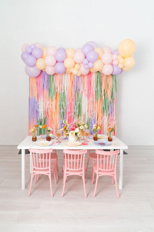 Garden Party Fringe Backdrop-Fringe Backdrop-Party Decor-Oh My Darling Party Co-Oh My Darling Party Co-baby pink, baby shower, backdrops for party, balloon garlands, be my valentine, blush, boho bachelorette, bridal party, bridal shower, bridal shower decor, bubblegum, butterfly, cream, dance, default, easter, easter party, engagement party, floral party, florals, fringe garland, Fringe Streamers, garden, garden party, girl party, happy easter, lavender, lavender birthday, neutral decor, Neutral Party, OMDP