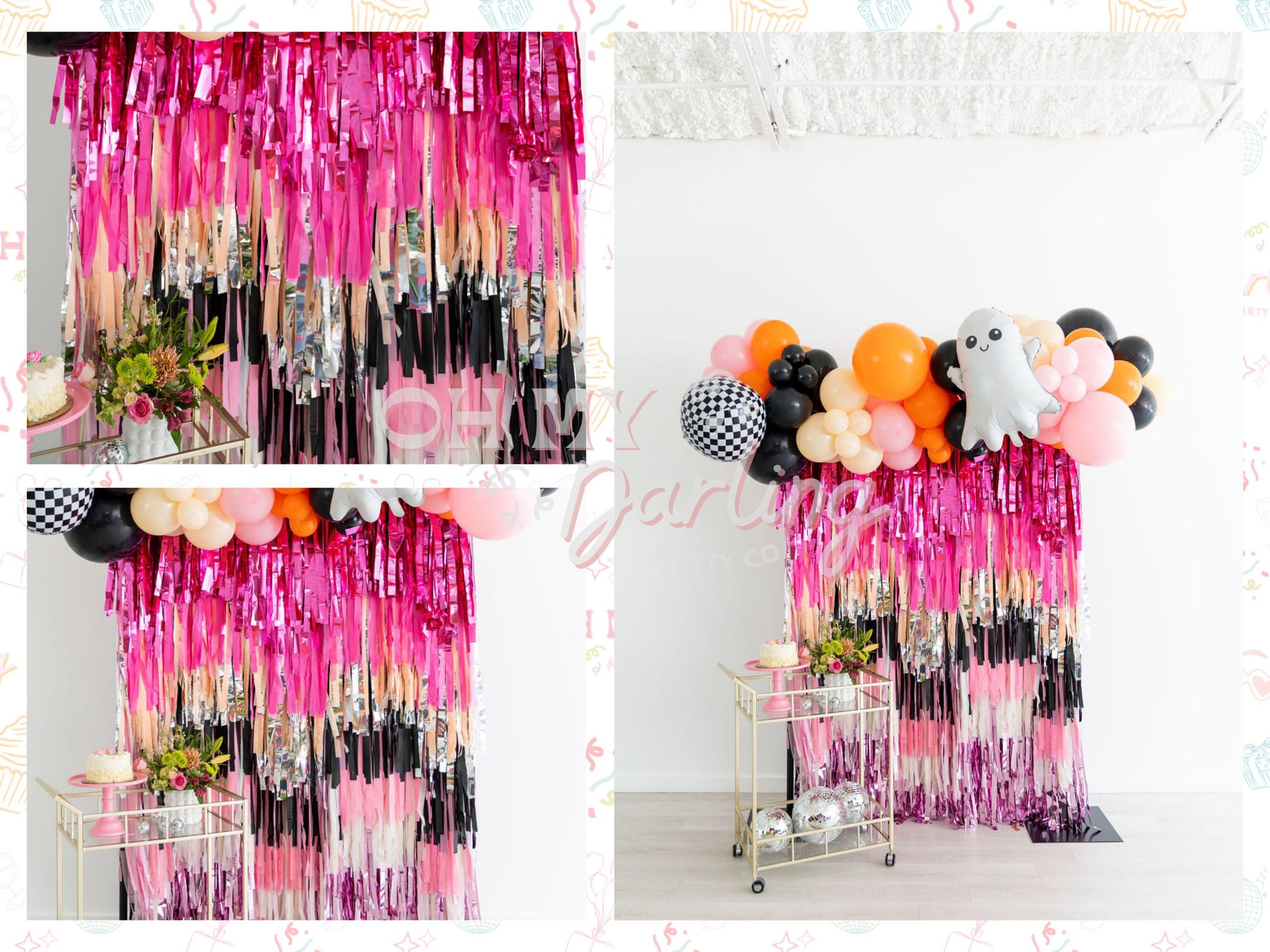 I Put A Spell On You Backdrop-Fringe Backdrop-Party Decor-Oh My Darling Party Co-Oh My Darling Party Co-1st birthday decor, baby shower decor, bachelorette, bachelorette backdro, bachelorette party, backdrops for party, balloon garland, balloon garlands, best sellers, birthday decor, birthday party, black, black backdrops, boho nursery, boho party decor, boho tassel garland, bridal shower, candy pink, cochella party decor, colorful backdrop, fall, fiesta, fringe backdrop, fringe garland, fringe photo backdr