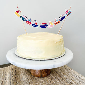 Boat Cake Banner-Oh My Darling Party Co-Fringe Backdrop, Streamer Backdrop, Fringe perfect for events & parties!